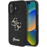 Husa pentru Apple iPhone 16, Guess, Fixed Glitter Big 4G, Neagra