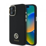 Husa pentru Apple iPhone 16, Guess, Logo Strass 4G, Neagra