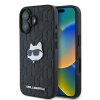 Husa pentru Apple iPhone 16, Karl Lagerfeld, Monogram Choupette's Head, Neagra