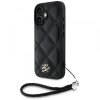 Husa pentru Apple iPhone 16, Karl Lagerfeld, Quilted Initial Logo &amp; Chain Strap, Neagra