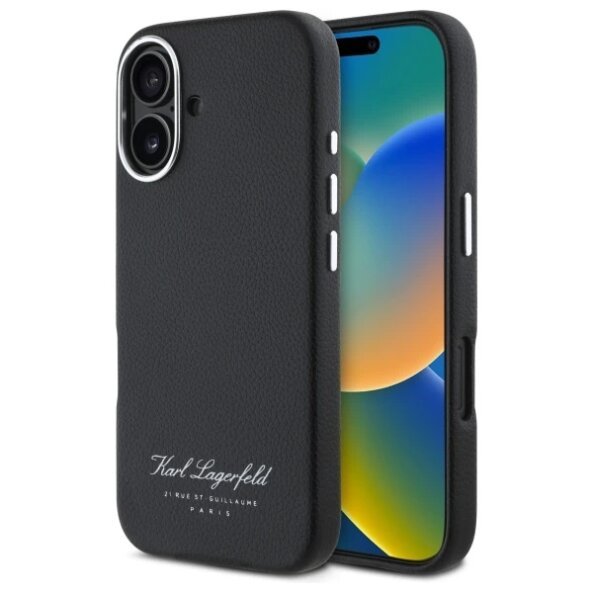 Husa pentru Apple iPhone 16, Karl Lagerfeld, RSG, Neagra