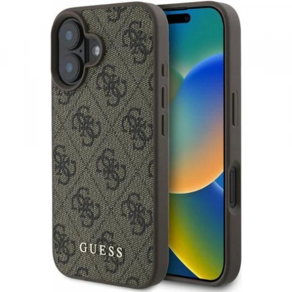 Husa pentru Apple iPhone 16 Plus, Guess, 4G Classic, Maro