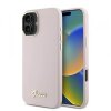 Husa pentru Apple iPhone 16 Plus, Guess, Script Metal Logo &amp; Frame, Roz