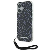 Husa pentru Apple iPhone 16 Plus, Karl Lagerfeld, Zebra with Cord Strap, Mov