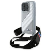 Husa pentru Apple iPhone 16 Pro, BMW, M Edition Carbon Stripe &amp; Strap, Gri