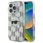 Husa pentru Apple iPhone 16 Pro, Karl Lagerfeld, IML Luxury Electroplated Karl's Head, Transparenta