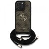 Husa pentru Apple iPhone 16 Pro Max, Guess, 4G CBDY Big Logo with Cord Strap, Maro