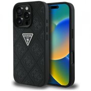 Husa pentru Apple iPhone 16 Pro Max, Guess, Hot Stamp 4G Pattern Triangle Logo, Neagra