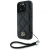 Husa pentru Apple iPhone 16 Pro Max, Karl Lagerfeld, Quilted Initial Logo &amp; Chain Strap, Neagra