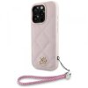 Husa pentru Apple iPhone 16 Pro Max, Karl Lagerfeld, Quilted Initial Logo &amp; Chain Strap, Roz