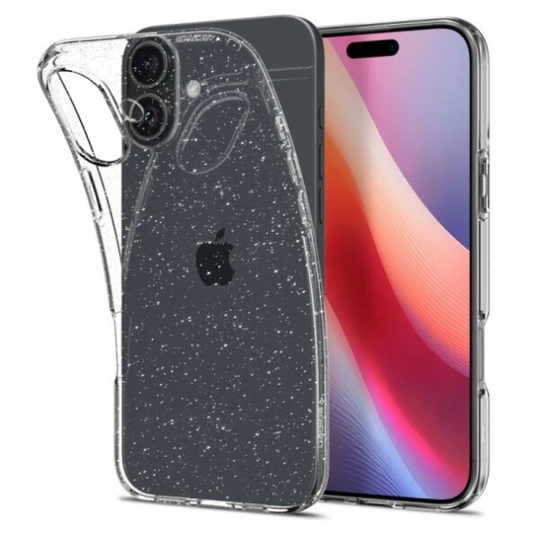 Husa pentru Apple iPhone 16, Spigen, Liquid Crystal Glitter, Transparenta