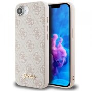 Husa pentru Apple iPhone 16e, Guess, 4G Script Logo, Roz