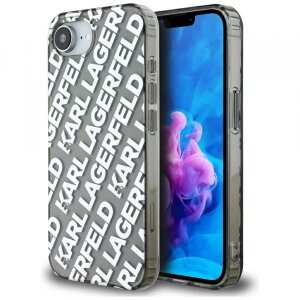 Husa pentru Apple iPhone 16e, Karl Lagerfeld, IML Luxury Silver Fullover Logo, Argintie