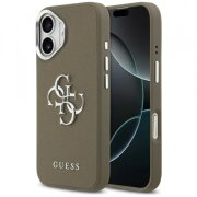 Husa pentru Apple iPhone 17, Guess, 4G Grained Big And Classic Logo, Maro Argintie