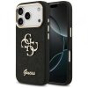 Husa pentru Apple iPhone 17 Pro, Guess, Fixed Glitter Big 4G Metal Frame, Neagra