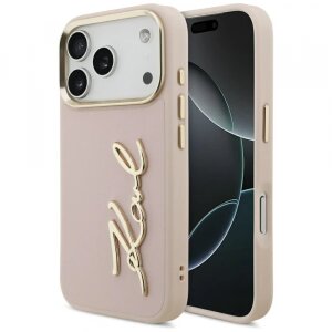 Husa pentru Apple iPhone 17 Pro, Karl Lagerfeld, Script Logo, Roz