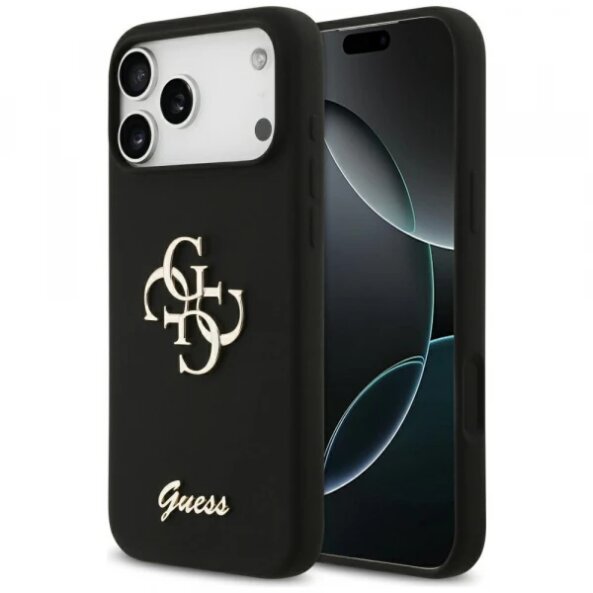 Husa pentru Apple iPhone 17 Pro Max, Guess, Big 4G Script, Neagra
