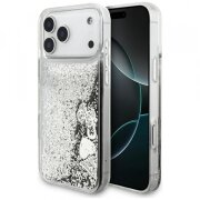 Husa pentru Apple iPhone 17 Pro Max, Guess, Liquid Glitter Charms, Argintie