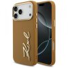 Husa pentru Apple iPhone 17 Pro Max, Karl Lagerfeld, Script Logo, Maro