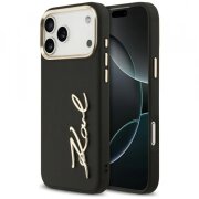 Husa pentru Apple iPhone 17 Pro Max, Karl Lagerfeld, Script Logo, Neagra