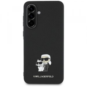 Husa pentru Samsung Galaxy A36 A366, Karl Lagerfeld, Saffiano Karl &amp; Choupette Metal, Neagra