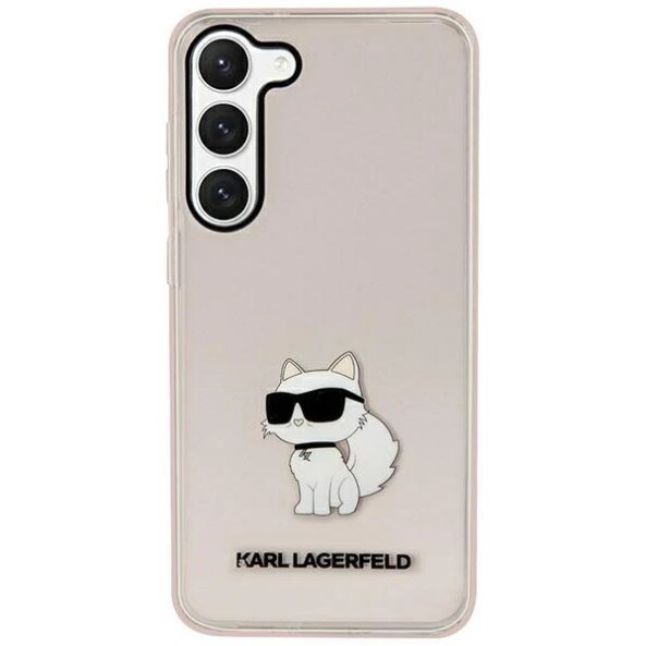 Husa pentru Samsung Galaxy S23 S911, Karl Lagerfeld, Ikonik Choupette, Roz