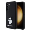 Husa pentru Samsung Galaxy S23 S911, Karl Lagerfeld, Silicone Choupette Metal, Neagra