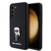 Husa pentru Samsung Galaxy S23 S911, Karl Lagerfeld, Silicone Ikonik Karl Metal, Neagra