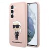 Husa pentru Samsung Galaxy S23 S911, Karl Lagerfeld, Silicone Ikonik Karl, Roz