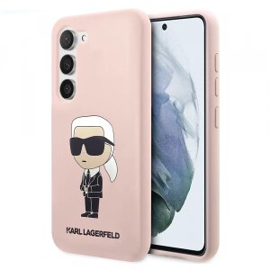 Husa pentru Samsung Galaxy S23 S911, Karl Lagerfeld, Silicone Ikonik Karl, Roz
