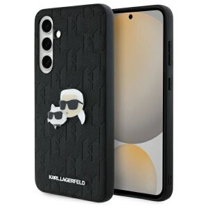 Husa pentru Samsung Galaxy S24 FE S721, Karl Lagerfeld, Monogram Karl &amp; Choupette's Heads, Neagra