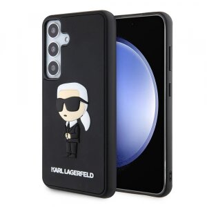 Husa pentru Samsung Galaxy S24 S921, Karl Lagerfeld, 3D Rubber Ikonik Karl, Neagra