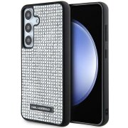 Husa pentru Samsung Galaxy S24 S921, Karl Lagerfeld, Rhinestone Metal Plate, Argintie