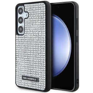 Husa pentru Samsung Galaxy S24 S921, Karl Lagerfeld, Rhinestone Metal Plate, Argintie