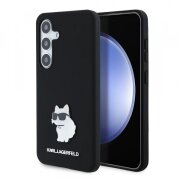 Husa pentru Samsung Galaxy S24 S921, Karl Lagerfeld, Silicone Choupette, Neagra