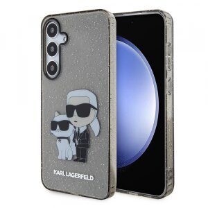Husa pentru Samsung Galaxy S24+ S926, Karl Lagerfeld, Glitter Karl &amp; Choupette, Albastra