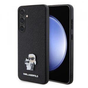 Husa pentru Samsung Galaxy S24+ S926, Karl Lagerfeld, Saffiano Karl &amp; Choupette Metal, Neagra