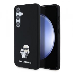 Husa pentru Samsung Galaxy S24+ S926, Karl Lagerfeld, Silicone Karl &amp; Choupette Metal, Neagra