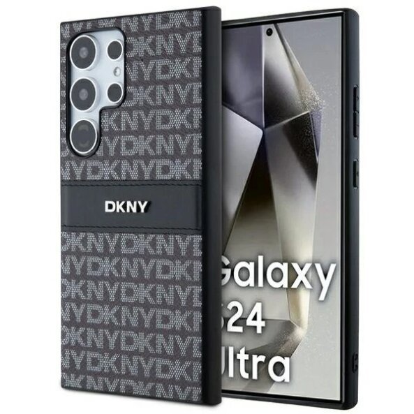 Husa pentru Samsung Galaxy S24 Ultra S928, DKNY, Mono Stripe &amp; Metal Logo, Neagra