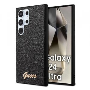 Husa pentru Samsung Galaxy S24 Ultra S928, Guess, Glitter Script, Neagra