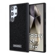 Husa pentru Samsung Galaxy S24 Ultra S928, Karl Lagerfeld, Rhinestone Metal Plate, Neagra