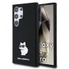 Husa pentru Samsung Galaxy S24 Ultra S928, Karl Lagerfeld, Silicone Choupette Metal, Neagra