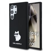 Husa pentru Samsung Galaxy S24 Ultra S928, Karl Lagerfeld, Silicone Choupette Metal, Neagra