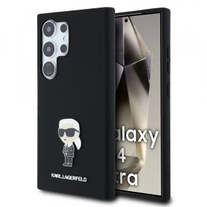 Husa pentru Samsung Galaxy S24 Ultra S928, Karl Lagerfeld, Silicone Ikonik Karl, Neagra
