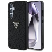 Husa pentru Samsung Galaxy S25 S931, Guess, Grained Hot Stamp 4G Triangle, Neagra