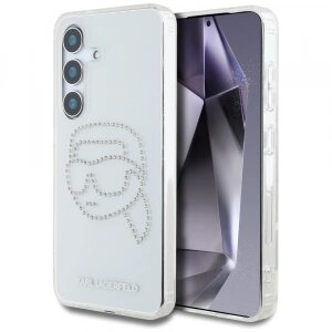 Husa pentru Samsung Galaxy S25 S931, Karl Lagerfeld, IML Rhinestones Karl's Head, Transparenta