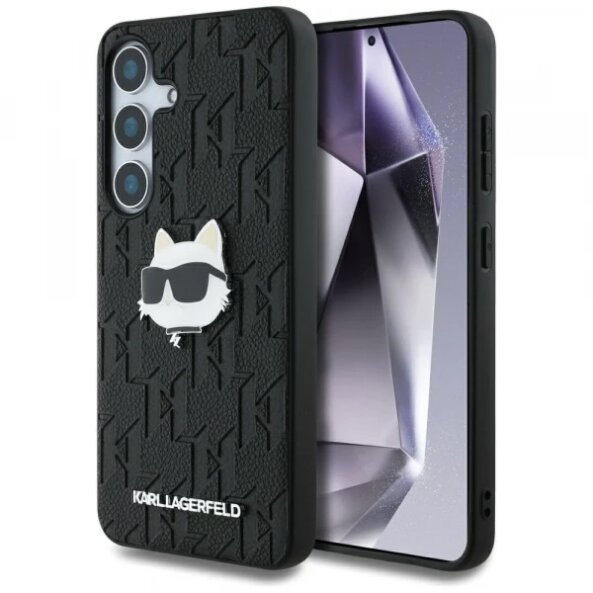 Husa pentru Samsung Galaxy S25 S931, Karl Lagerfeld, Monogram Choupette's Head, Neagra