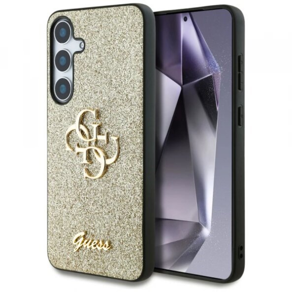 Husa pentru Samsung Galaxy S25+ S936, Guess, Glitter Big 4G Script, Aurie