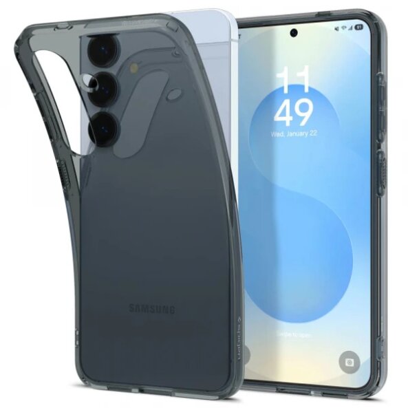 Husa pentru Samsung Galaxy S25+ S936, Spigen, Liquid Crystal, Neagra Transparenta