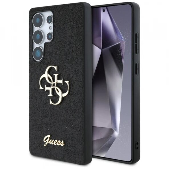 Husa pentru Samsung Galaxy S25 Ultra S938, Guess, Glitter Big 4G Script, Neagra
